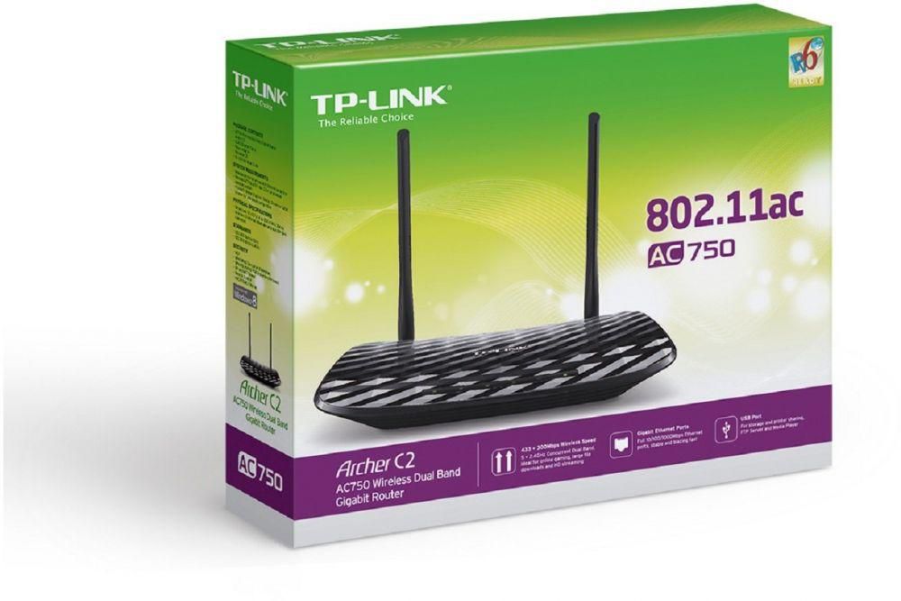 TP-LINK Archer C2 AC750 Dual Band Wireless AC Gigabit Router
