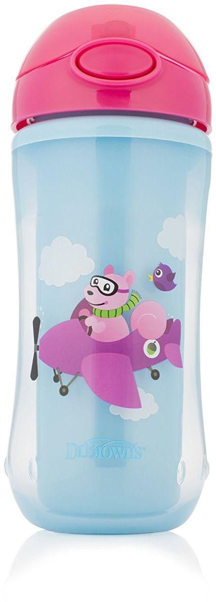Dr. Brown's On-The-Go Straw Sport Cup - Pink Blue, 300 ml