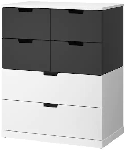 Chest of 6 drawers, white/anthracite