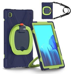 Moxedo Shockproof Rugged Protective Colorful Case with 360 Rotating Kickstand, Shoulder Strap, and Pen Holder for Kids Compatible for Samsung Galaxy Tab A7 10.4 Inch (T500/T505) (Navy Blue/Lime)