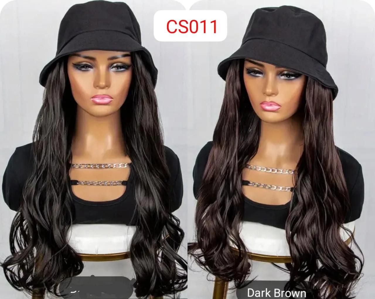 Black Hat-Hat Wigs - 55.54 cms