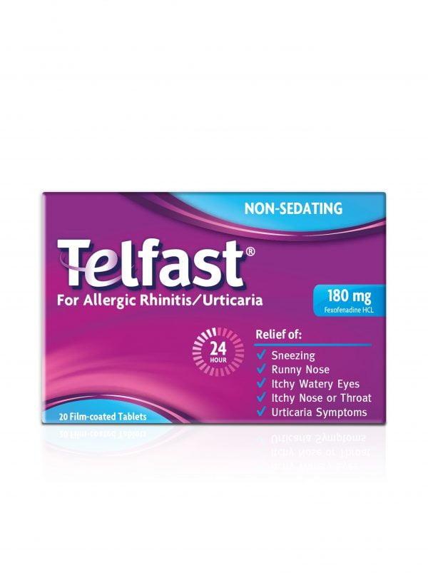 Telfast, Antihistamine, Allergy tablets, 180 mg 20 tablets