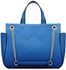 حقيبة يد نسائية - اللون أزرق بسلسال ذهبي