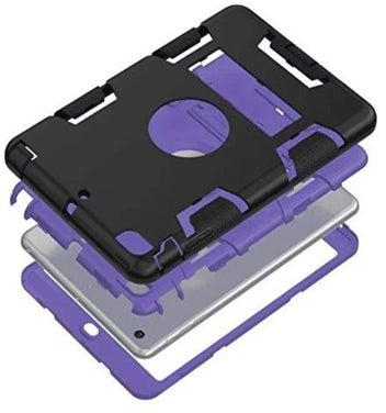 Protective Hard Hybrid Rigid Tablet Case Cover For Apple iPad Black/Purple