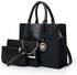 Homarket 3pcs Handbags for Women Fashion Tote Bags Shoulder Bag Top Handle Satchel Purse (Black#1)