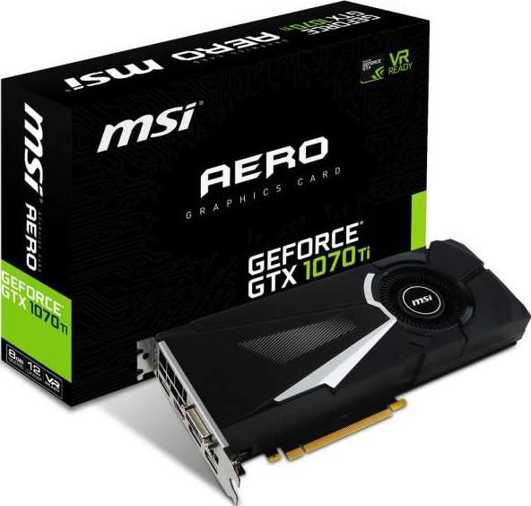 MSI GeForce GTX 1070 Ti AERO 8G 8GB GDDR5 256-bit, PCI-E x16 3.0, VR Ready DirectX 12 SLI Support Graphics Card | 912-V330-235