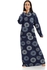 Kady Navy Blue Shades Floral Pattern Long Gown