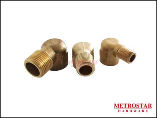 Metrostarhardware Brass Tube Fittings Male & Female Elbow  - 3 Sizes (Gold)