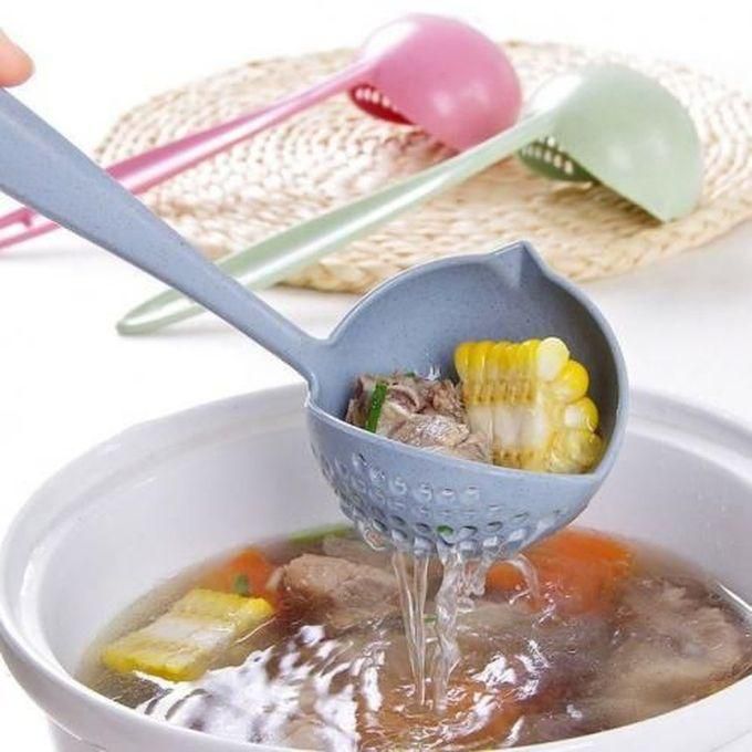 2 In 1 Soup Spoon With Colander - Skimmer With Long Handle - 1 PCs