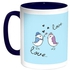 Love Birds Printed Coffee Mug Blue/White