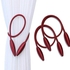 Pack Of 2 Creative Curtain Clips With Metallic Rope Moldable To Get A New Style For A New Curtain .(Dark Red)