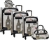 Track PU Trolley  London Luggages, Set of 5 Pieces, Multi-color, PT004/5