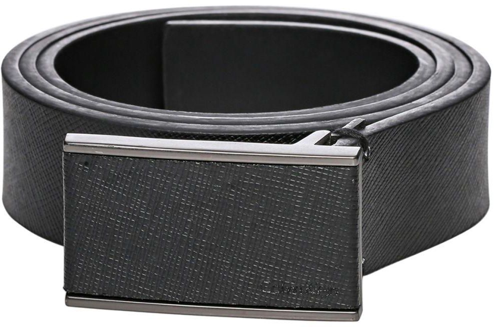 Calvin Klein 2975177-BLK 32 mm Leather Strap Belt for Men - 34 US, Black