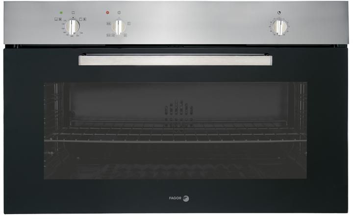 Fagor Gas Built-In Oven 90cm Multi function Stainless Steel Digital With Fan: 6H-902X