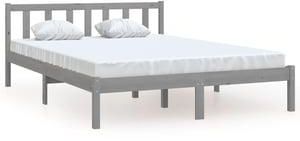 vidaXL Bed Frame Grey Solid Pinewood 120x200 cm