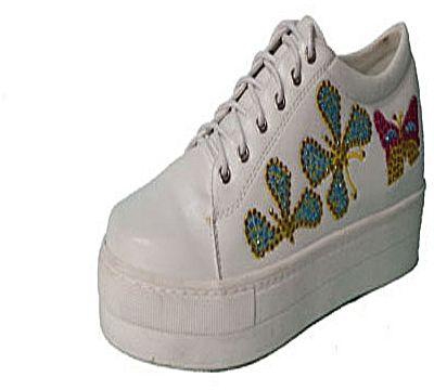 Generic Embroidered Sneakers - White