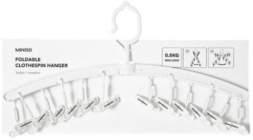 Miniso Foldable Clothespin Hanger (White)