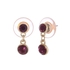 Scarlet Bijoux Gold Plated Purple Crystal Duo Drop Earrings, E1139-4