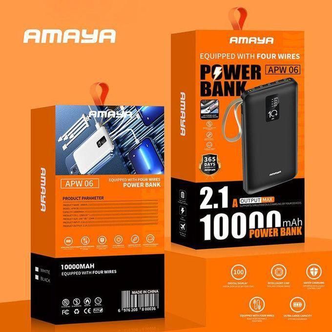 Amaya Power Bank 10000MAH With 3 CABLES