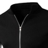 PU Leather Personality Spliced Hit Color Patch Pocket Stand Collar Long Sleeves Men's Slimming Sweatshirt - Black - Xl