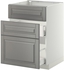 METOD / MAXIMERA Base cab f sink+3 fronts/2 drawers - white/Bodbyn grey 60x60 cm
