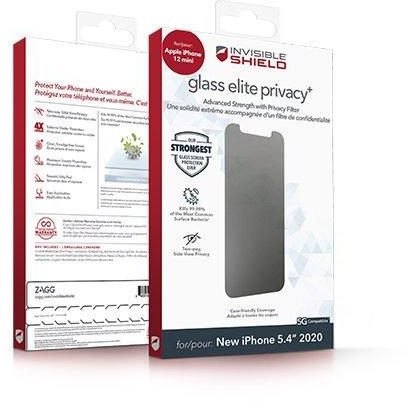 InvisibleShield Glass Elite Privacy with Apple Betty iPhone Mini Screen, Clear