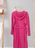 Hooded Cotton Bathrobe With 2 Pockets Pink Free Size