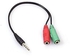 3.5 Mm Stereo Audio Y-Splitter 2 Female To 1 Male Cable Adap