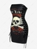 Gothic Skull Graphic Lace-up Bodycon Bandeau Dress - 4x | Us 26-28