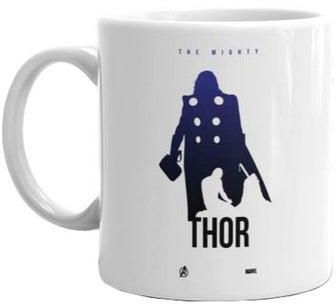 مج سيراميك مطبوع عليه صورة بطل فيلم "Thor" أبيض/ أسود Standard