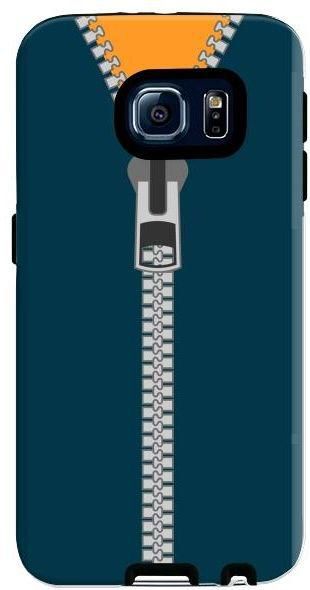 Stylizedd Samsung Galaxy S6 Premium Dual Layer Tough Case Cover Gloss Finish - Zipper
