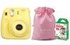 Fujifilm Instax Mini 8 Instant Film Camera Yellow with Pink Pouch and 10 Film Sheet