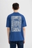 Defacto Oversize Fit Crew Neck Printed Short Sleeve T-Shirt
