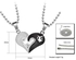 Couple Chain Necklaces Heart Pendant Puzzle 2pair