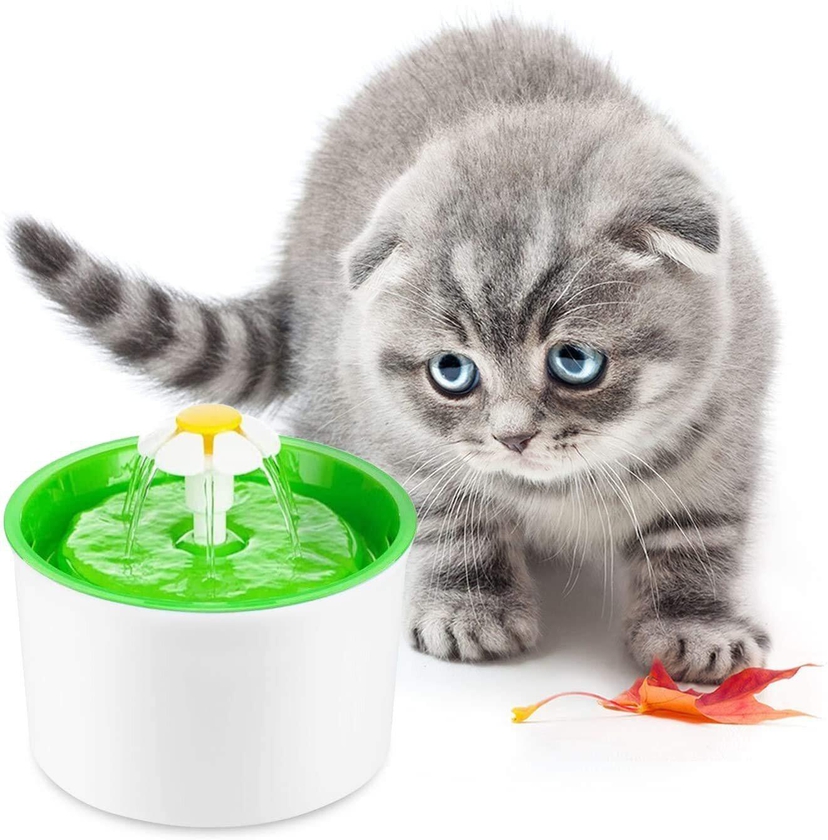 Jjone Flower Style Automatic Electric Pet Water Fountain Dog Cat Drinking Bowl, 1.6L (D)