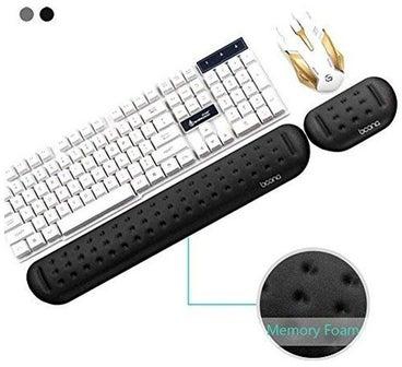 Memory Foam Keyboard Wrist Rest Set Black