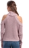 MISSGUIDED Purple Acrylic High Neck Pullover Top For Women