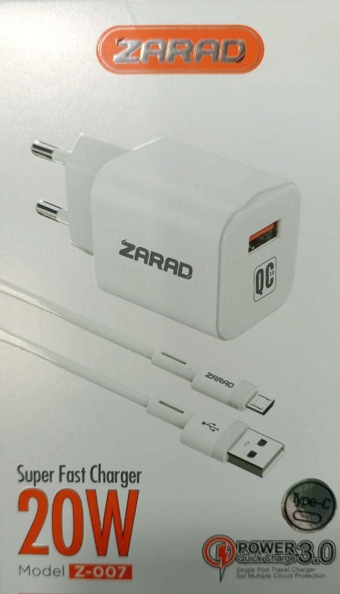 Zarad Z-007 super fast charger cable Micro - white