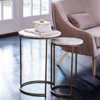 Marble Round Nesting Side Table (Set of 2)