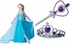 3 Pieces Elsa Anna Dress Frozen Blue With Purple Crown  And Wand 4-5 Years