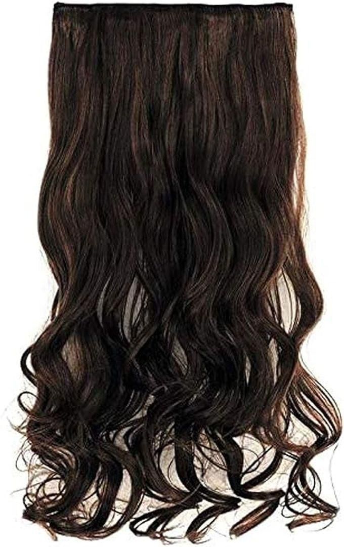Long Wavy Synthetic Hair Extension With 5 Clips, Black Brown