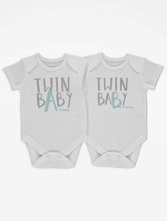 George Twins Baby Boy Girl Short Sleeve Body Suit Twins Clothing Set