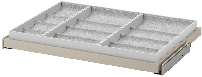 KOMPLEMENT Pull-out tray with insert - grey-beige/light grey 75x58 cm