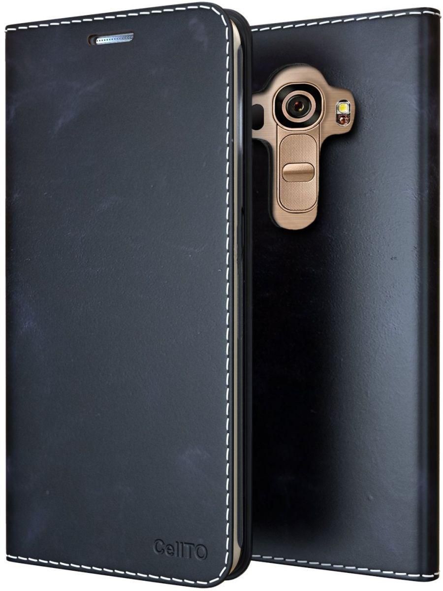 LG G4 leather wallet Flip Case cover, Cellto Leather High Quality Wallet Type - Black