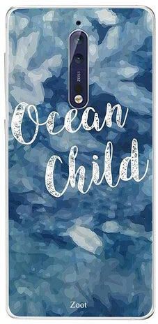 غطاء حماية واقٍ لهاتف نوكيا 8 نمط مطبوع بعبارة "Ocean Child"