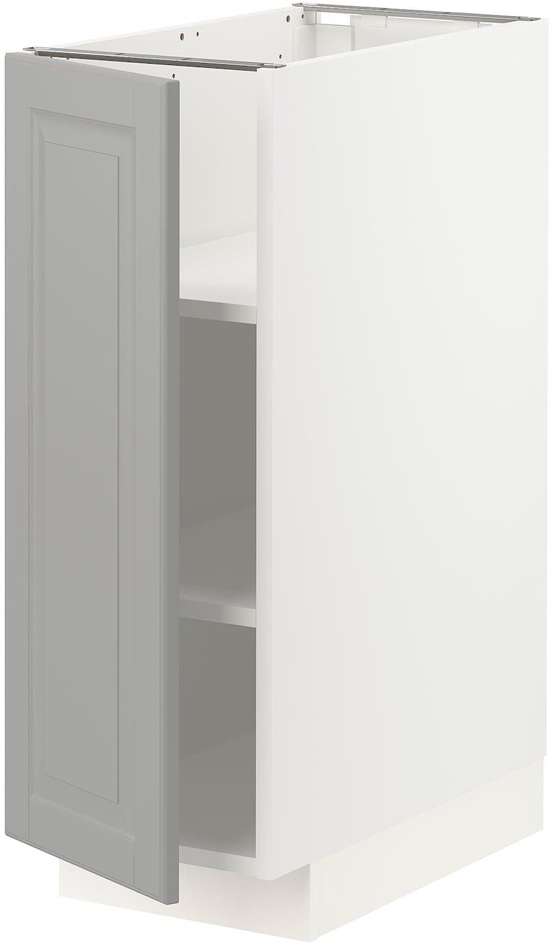 METOD خزانة قاعدة مع أرفف - أبيض/Bodbyn رمادي ‎30x60 سم‏