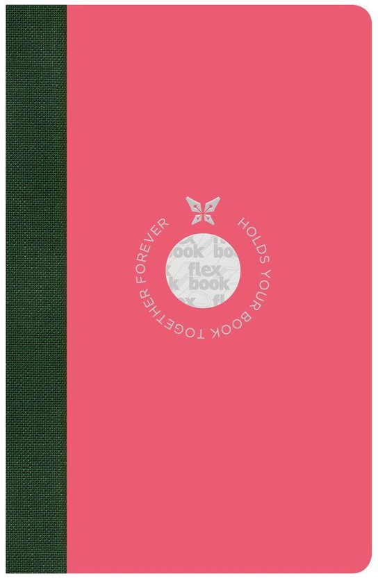 Flexbook Smartbook Ruled A6 Notebook - Pocket - Pink Cover/Green Spine (9 x 14 cm)