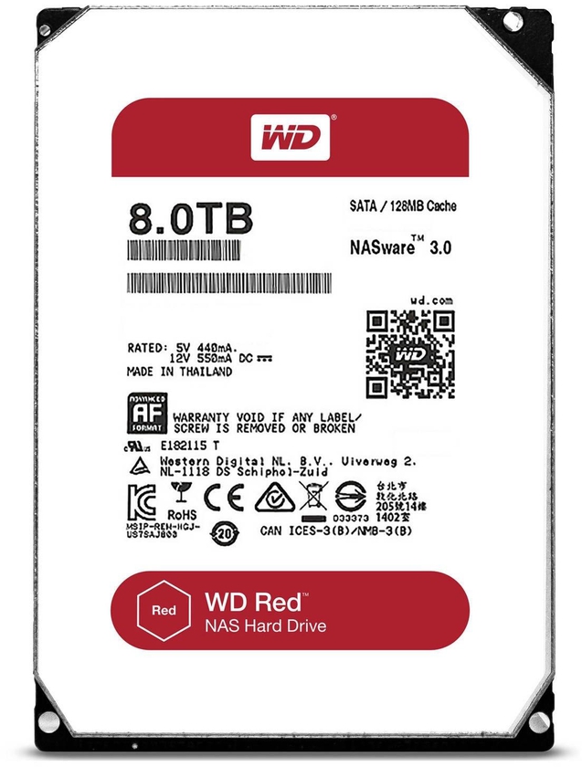 WD WD80EFZX 8TB Internal Hard Drive, Red