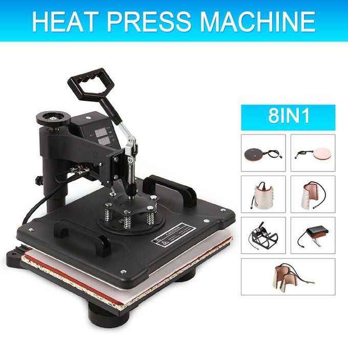 8 In 1 T-Shirt Heat Press Machine Transfer Sublimation Mug Hat Plate
