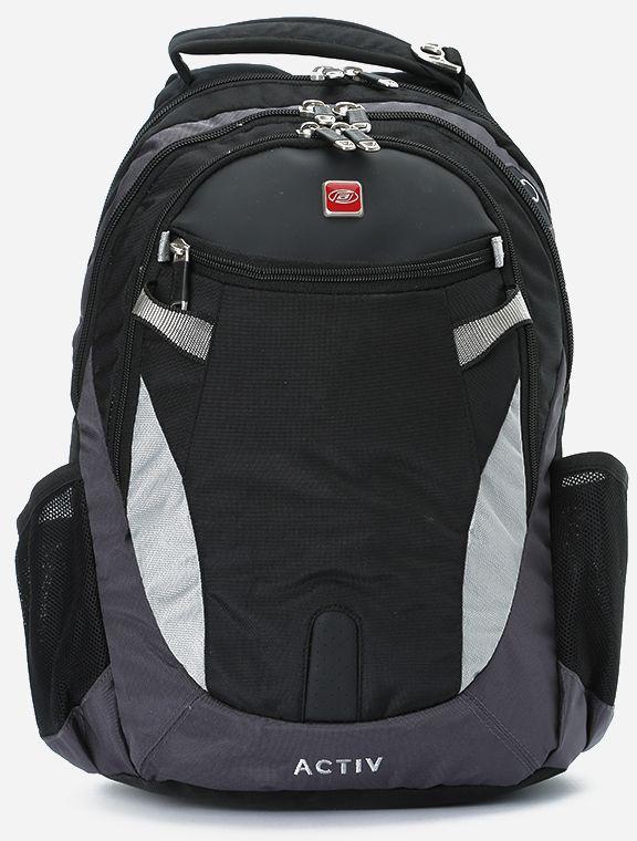 Activ Plain Backpack - Black & Dark Grey